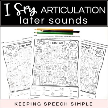 Preview of I SPY SPEECH SOUNDS - NO PREP ARTICULATION WORKSHEETS