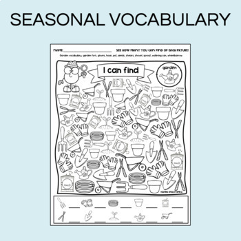 i spy spring vocabulary no prep worksheets for language tpt