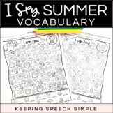 I SPY SUMMER VOCABULARY - NO PREP WORKSHEETS FOR LANGUAGE