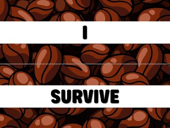 Preview of I SURVIVE MONDAY WITH COFFEE! Coffee Bulletin Board Decor Kit