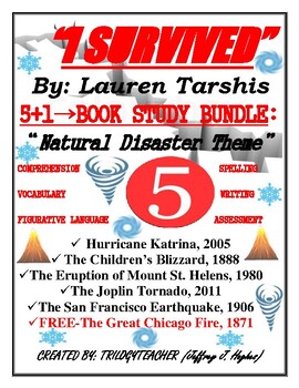 Preview of I SURVIVED "Natural Disaster" Themed BUNDLE of FIVE Book Units (Plus FREE ONE!)