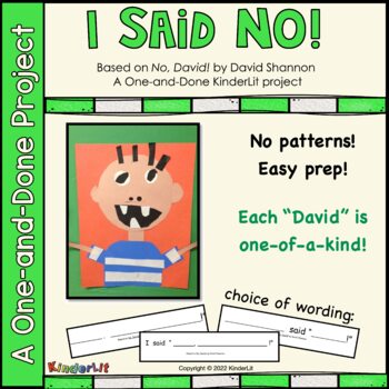 Preview of I Said No - A One - and - Done Project Based On No, David!