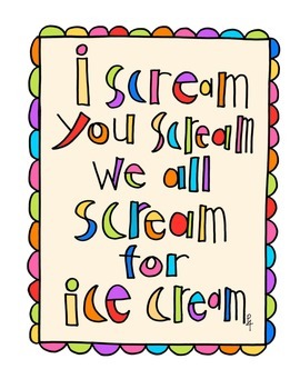 Preview of I Scream for Ice-Cream Poster {P4 Clips Trioriginals Digital Clip Art}