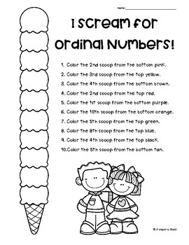 i scream for ordinal numbers ordinal numbers to 10