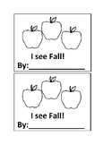 I See Fall! Emergent Reader book for Preschool or Kindergarten