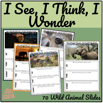 Preview of I See, I Think, I Wonder, Printable Cards for Critical Thinking Routines - IBL