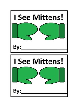 Preview of I See Mittens! Emergent Reader in Color for Preschool and Special Education