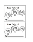 I See Turkeys Counting Emergent Reader book for Preschool 
