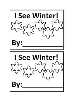 Preview of I See Winter! Emergent Reader black &white for Preschool and Special Education