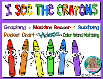 Preview of I See the Crayons Emergent Reader, Pocket Chart, and Video