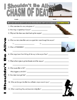 Preview of FREE I Shouldn't Be Alive : Chasm of Death (science video sheet / health / P.E.)