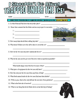 Preview of I Shouldn't Be Alive : Trapped Under the Ice (health video worksheet)