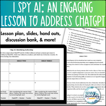 Preview of I Spy AI: Creative, Engaging Lesson to Address ChatGPT & Artificial Intelligence