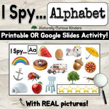 Preview of I Spy Alphabet Real Pictures Printable Google Slides Game Beginning Sounds