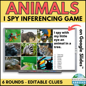 Preview of I Spy Animal Categories Digital Game to Boost Language Skills and Comprehension