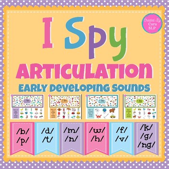 Preview of I Spy Articulation: Speech Therapy for b, p, t, d, f, v, m, n, w, k, g, h, ng
