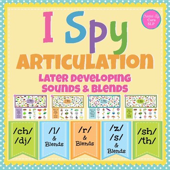 Preview of I Spy Articulation: Speech Therapy for ch, dj, sh, l, r, s, z, th, s-l-r blends