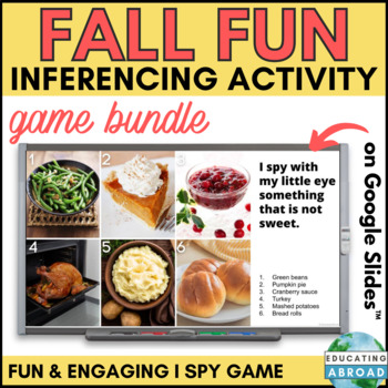 Preview of I Spy Autumn Activities Bundle | Fun Fall Speaking and Listening Language Games