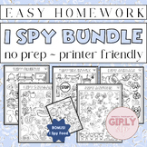 I Spy BUNDLE, 6 I Spy Worksheets, Speech Therapy Materials