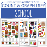 I Spy Back to School Color Count and Graph up to 10 Ten fr