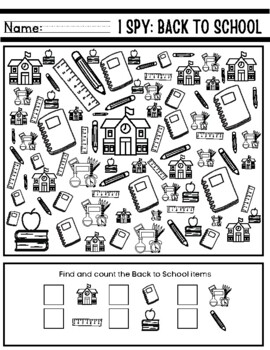 Back to School I Spy Game - Primary Singing