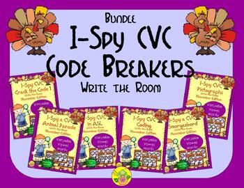 Preview of I-Spy CVC Code Breakers Bundle (November Edition) Variable Vowels