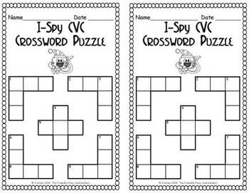 I-Spy CVC Crossword Puzzle -- Short /a/ Assorted Words (December Edition)