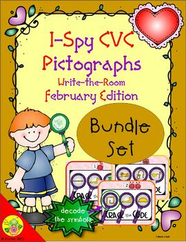 Preview of I-Spy CVC Pictographs Bundle (February Edition)