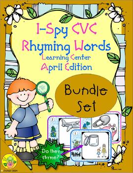 Preview of I-Spy CVC Rhyming Words Bundle (April Edition)
