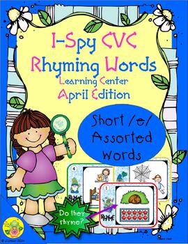 Preview of I-Spy CVC Rhyming Words - Short /e/ Assorted Words (April Edition)