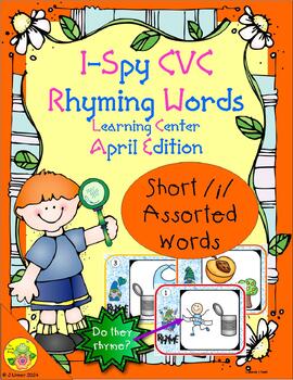 Preview of I-Spy CVC Rhyming Words - Short /i/ Assorted Words (April Edition)