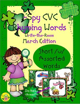 Preview of I-Spy CVC Rhyming Words - Short /u/ Assorted Words (March Edition)