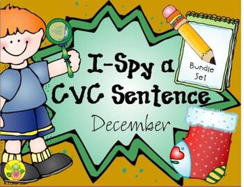 Preview of I-Spy CVC Sentence Building Bundle (December Edition)