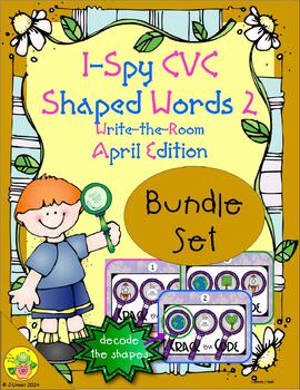 Preview of I-Spy CVC Shaped Words Bundle (April Edition) Set 2