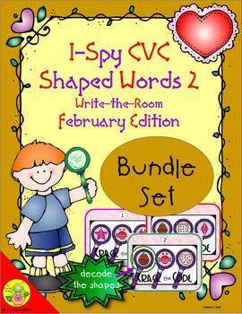 Preview of I-Spy CVC Shaped Words Bundle (February Edition) Set 2