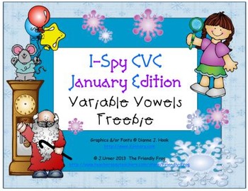 Preview of I-Spy CVC Learning Centers - Variable Vowels (January Edition) FREEBIE