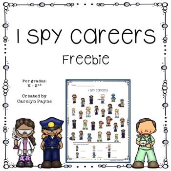 Preview of I Spy Careers Freebie