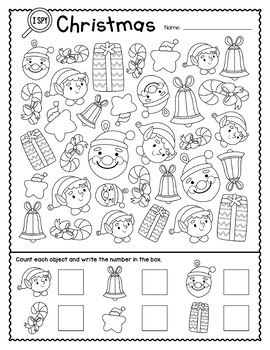 I Spy Christmas Activity 10 Sheets by Knowledge and Teaching ToolBox