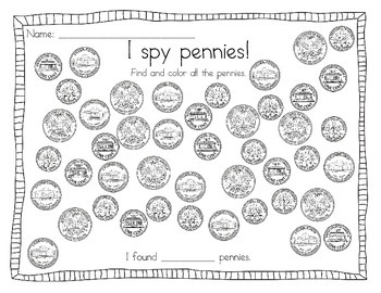 I Spy Money Packet by Kindergarten Confetti | Teachers Pay Teachers