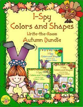 Preview of I-Spy Colors and Shapes Autumn Bundle