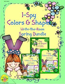 Preview of I-Spy Colors and Shapes Spring Bundle