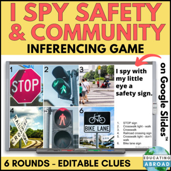 Preview of I Spy Community Safety Signs | Digital Life Skills Game for the Whole Class