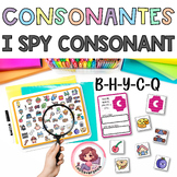 I Spy Consonant Sounds (B-H-Y-C-Q) Phonics Game Board. Con