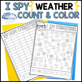 I Spy Count and Color Weather Worksheets - Count and Graph Weather ...