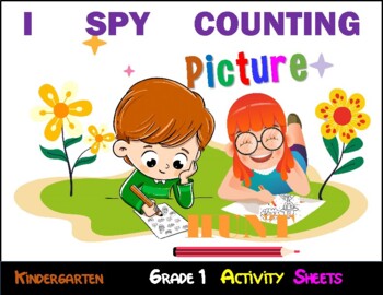 Preview of I Spy Counting Seach and find Piture Hunt Activity sheets for KG and Grade 1