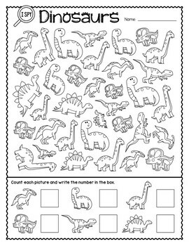 I Spy Dinosaurs Activity Sheets by Ossella Resources | TPT