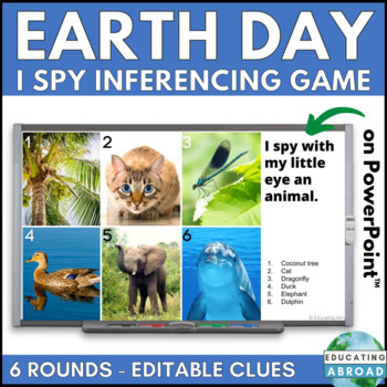 Preview of I Spy Earth Day Activities for Morning Meeting, Brain Breaks and Time Fillers