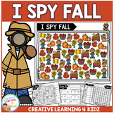 I Spy Fall Counting, Coloring, Tally and Graphing Activities