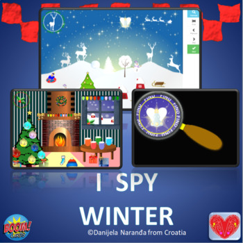 Preview of I Spy Flashlight Winter Snow Christmas Visual Perception Boom Card