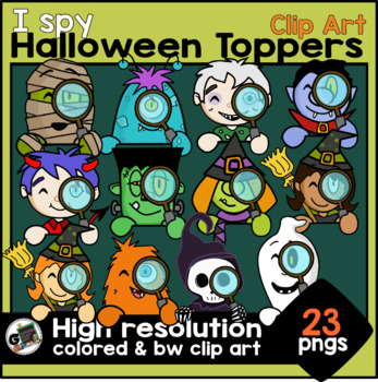 Preview of I Spy Halloween Toppers Clip Art